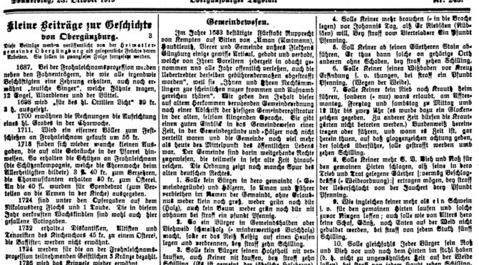 #3 Kleine Beiträge zur Geschichte von Obergünzburg von 1919